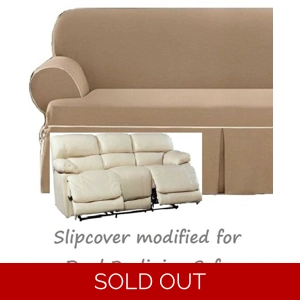 Dual Reclining SOFA Slipcover T Cushion Contrast Caramel SureFit Couch